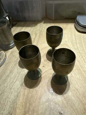 Vintage Leonard Silver EPNS Silver Plated Goblets Set of 4 Made in India